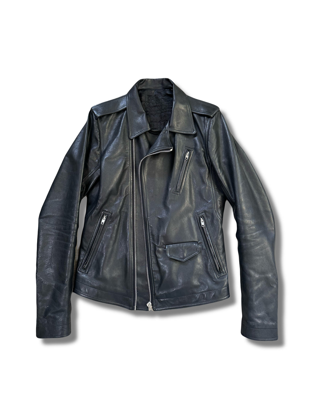 SS17 Rick Owens Stooges LCW Calf Leather Biker Jacket