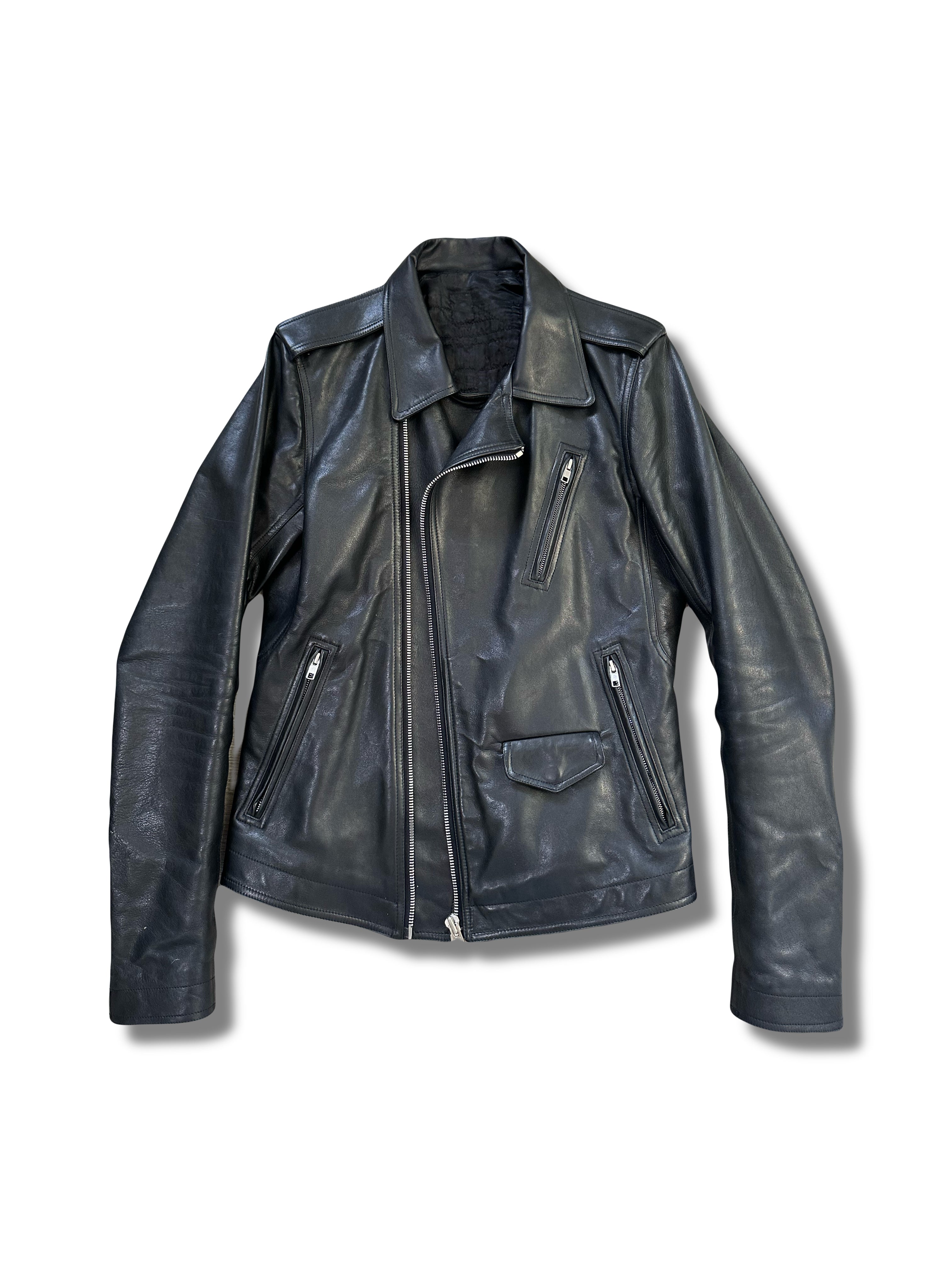 SS17 Rick Owens Stooges LCW Calf Leather Biker Jacket