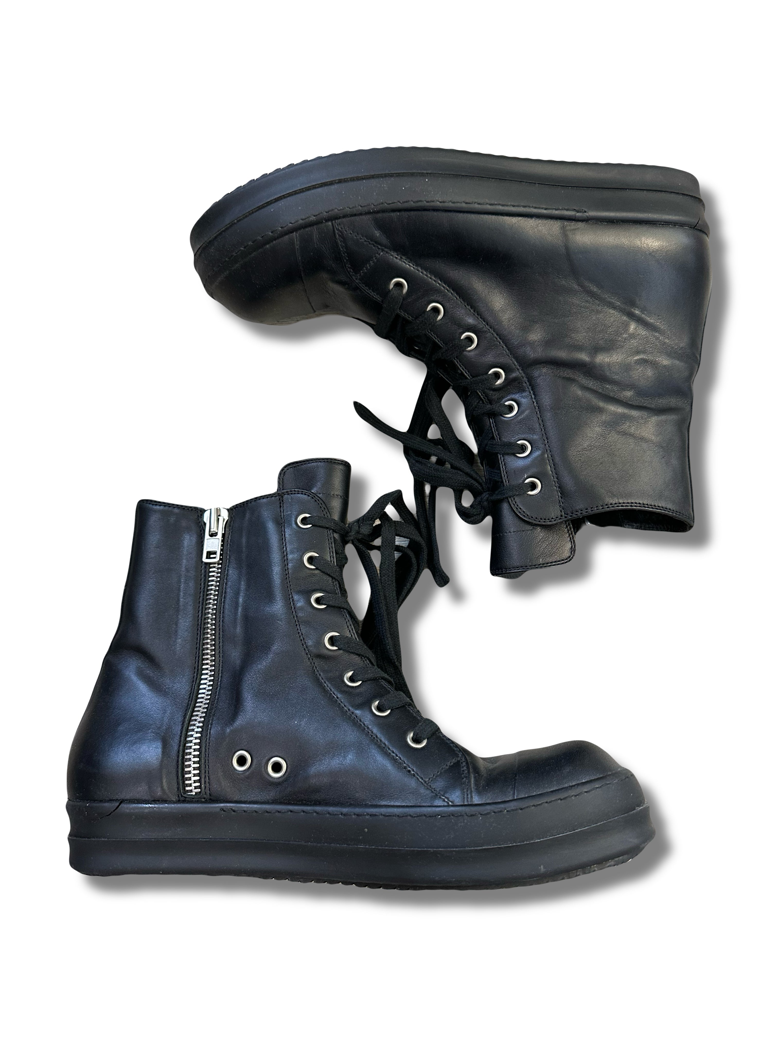 AW15 Rick Owens Triple Black Ramones 42.5