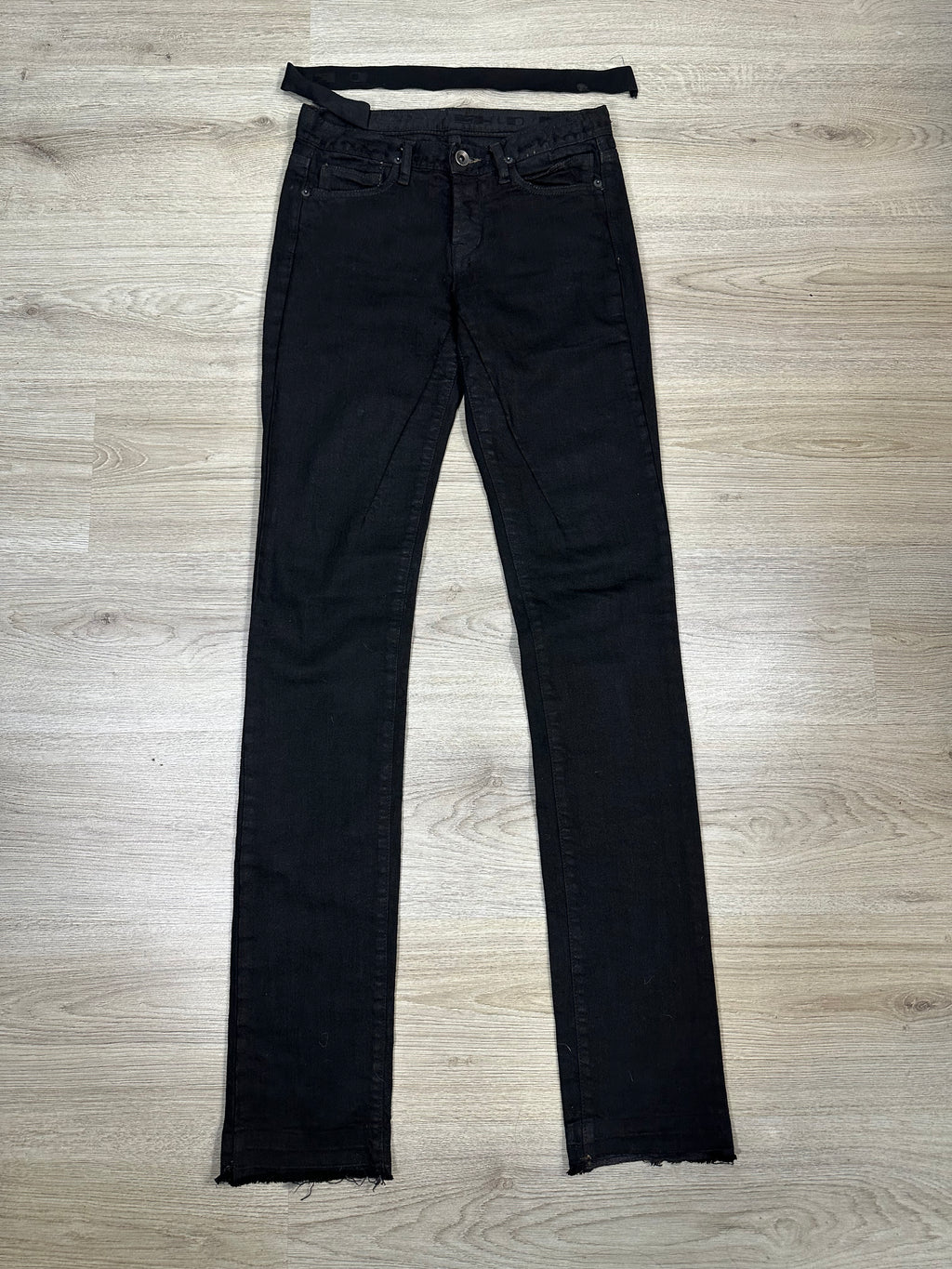 AW08 Rick Owens Black Wax SBB Detroit Cut Denim