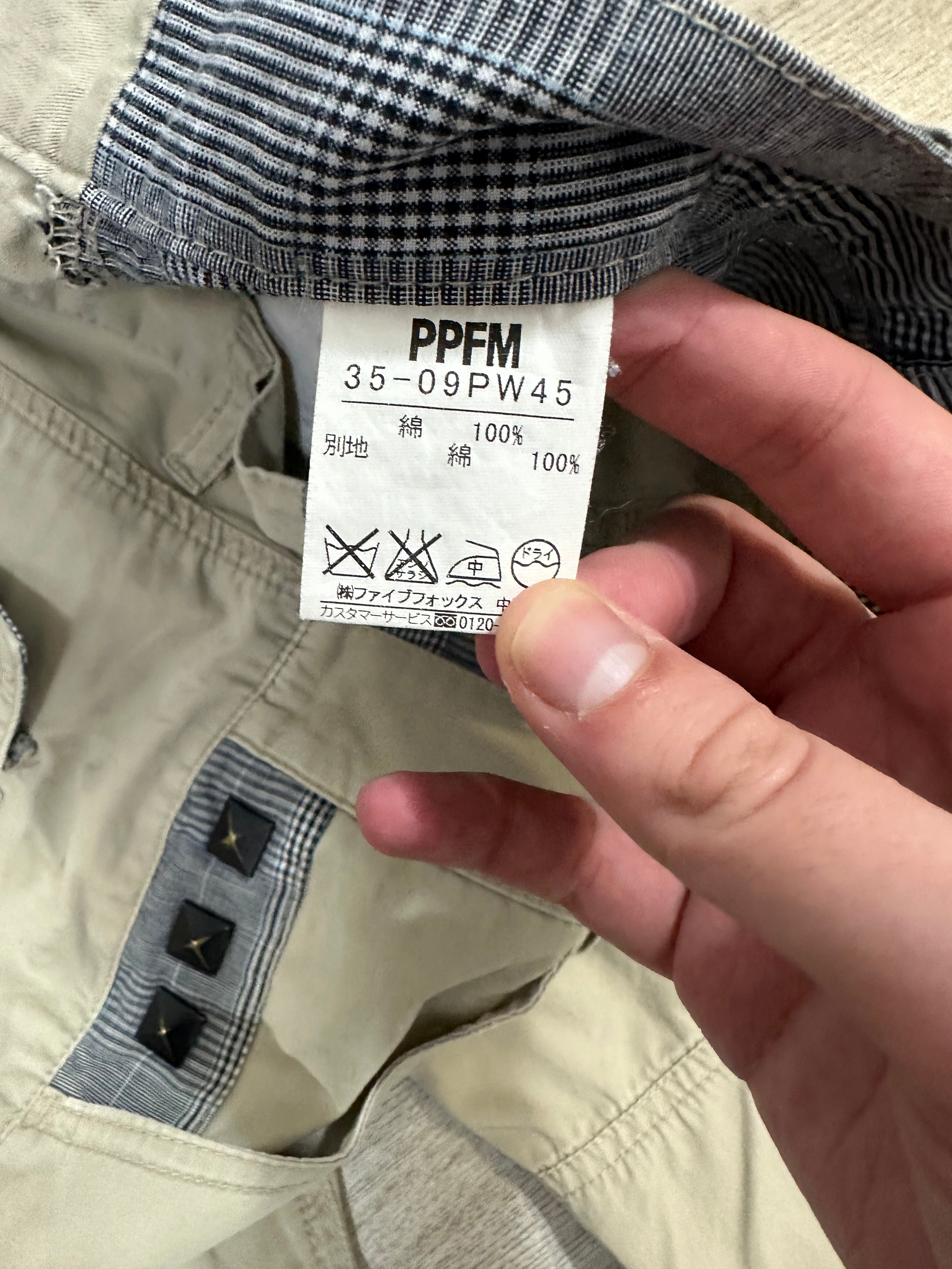 PPFM Perforated Double Waist Studded Pants