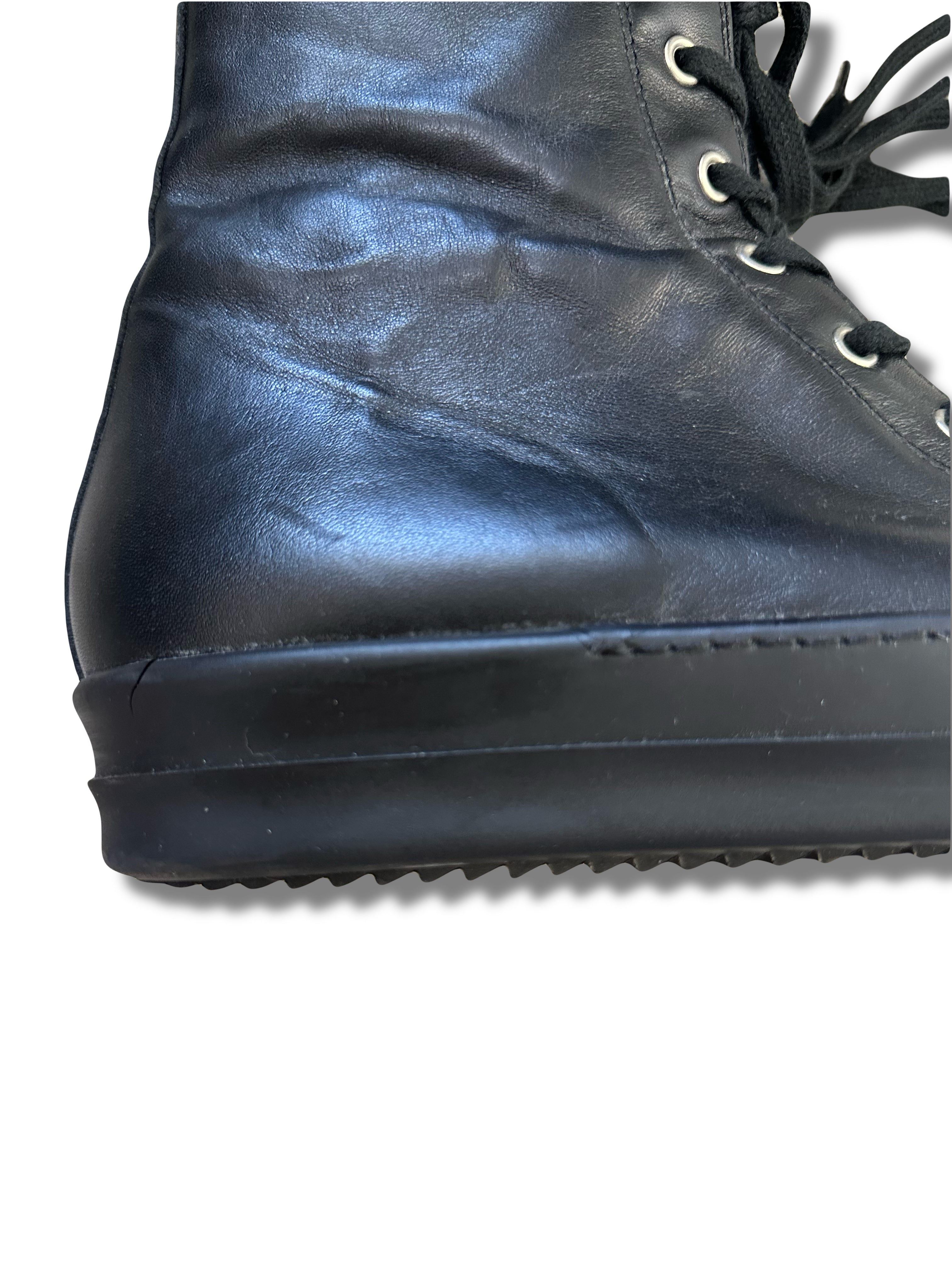 AW15 Rick Owens Triple Black Ramones 42.5