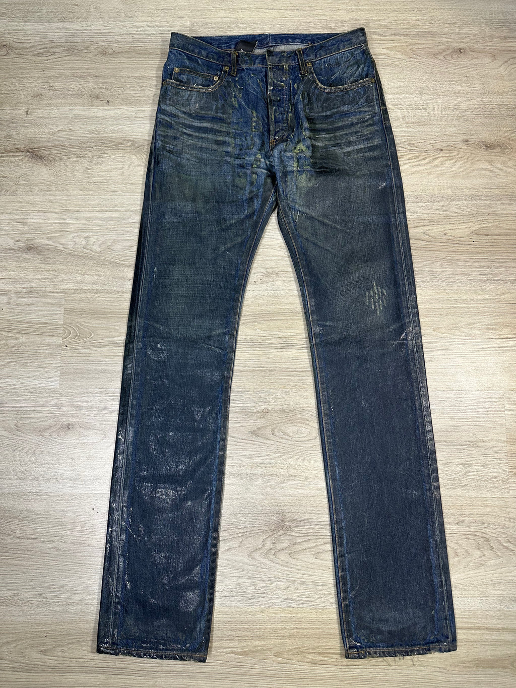 AW03 Dior Homme Luster Waxed Clawmark denim