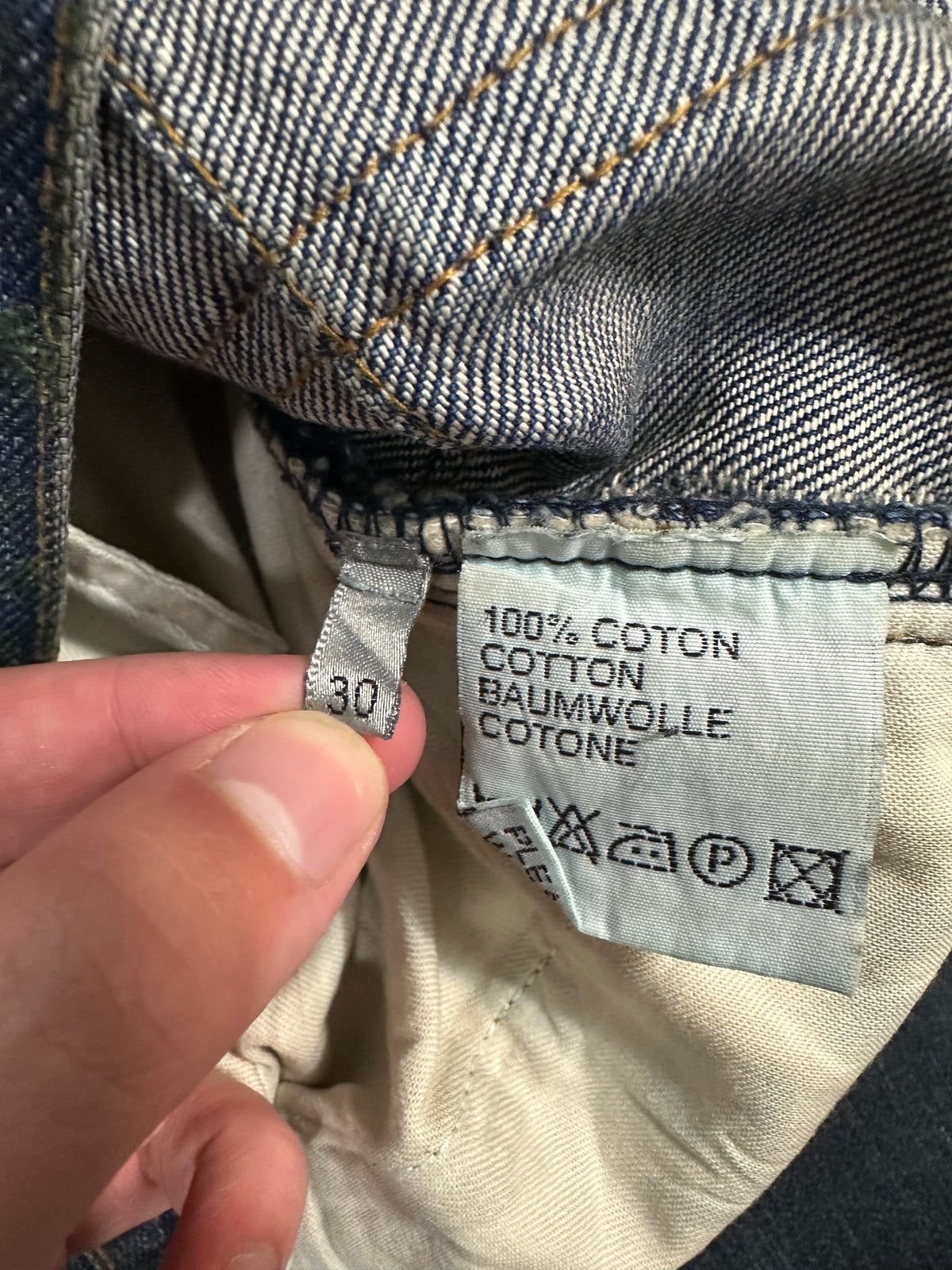 AW03 Dior Homme Luster Waxed Clawmark denim