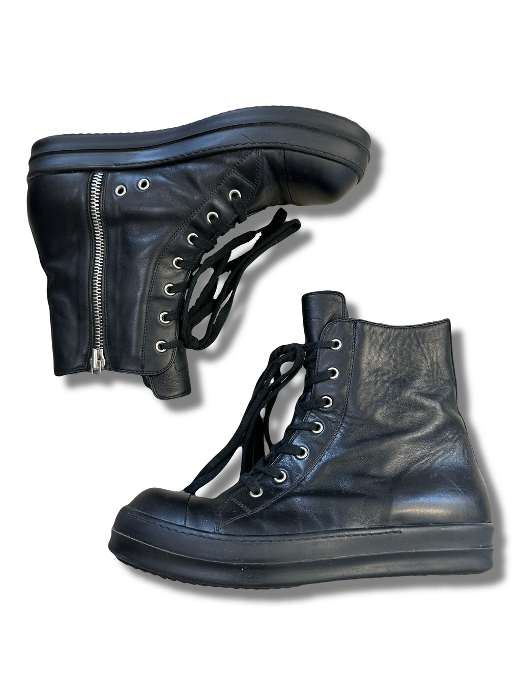 AW15 Rick Owens Triple Black Ramones 42.5