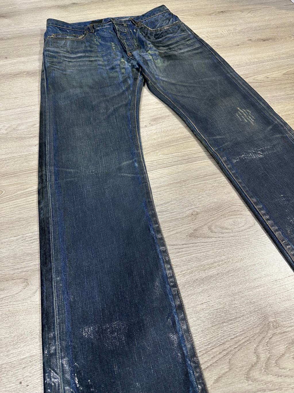 AW03 Dior Homme Luster Waxed Clawmark denim