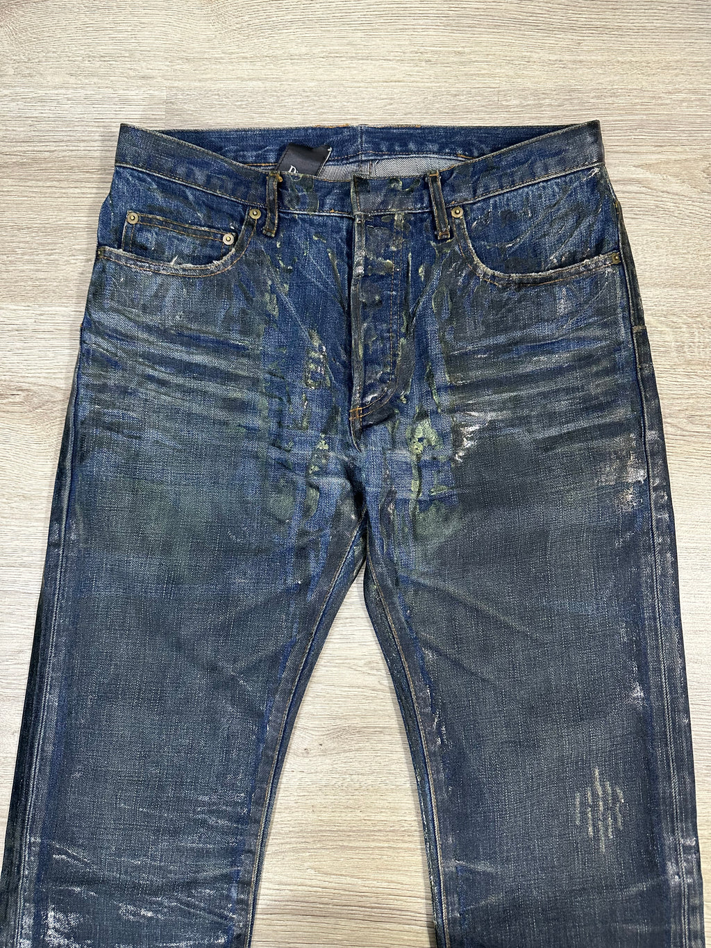 AW03 Dior Homme Luster Waxed Clawmark denim