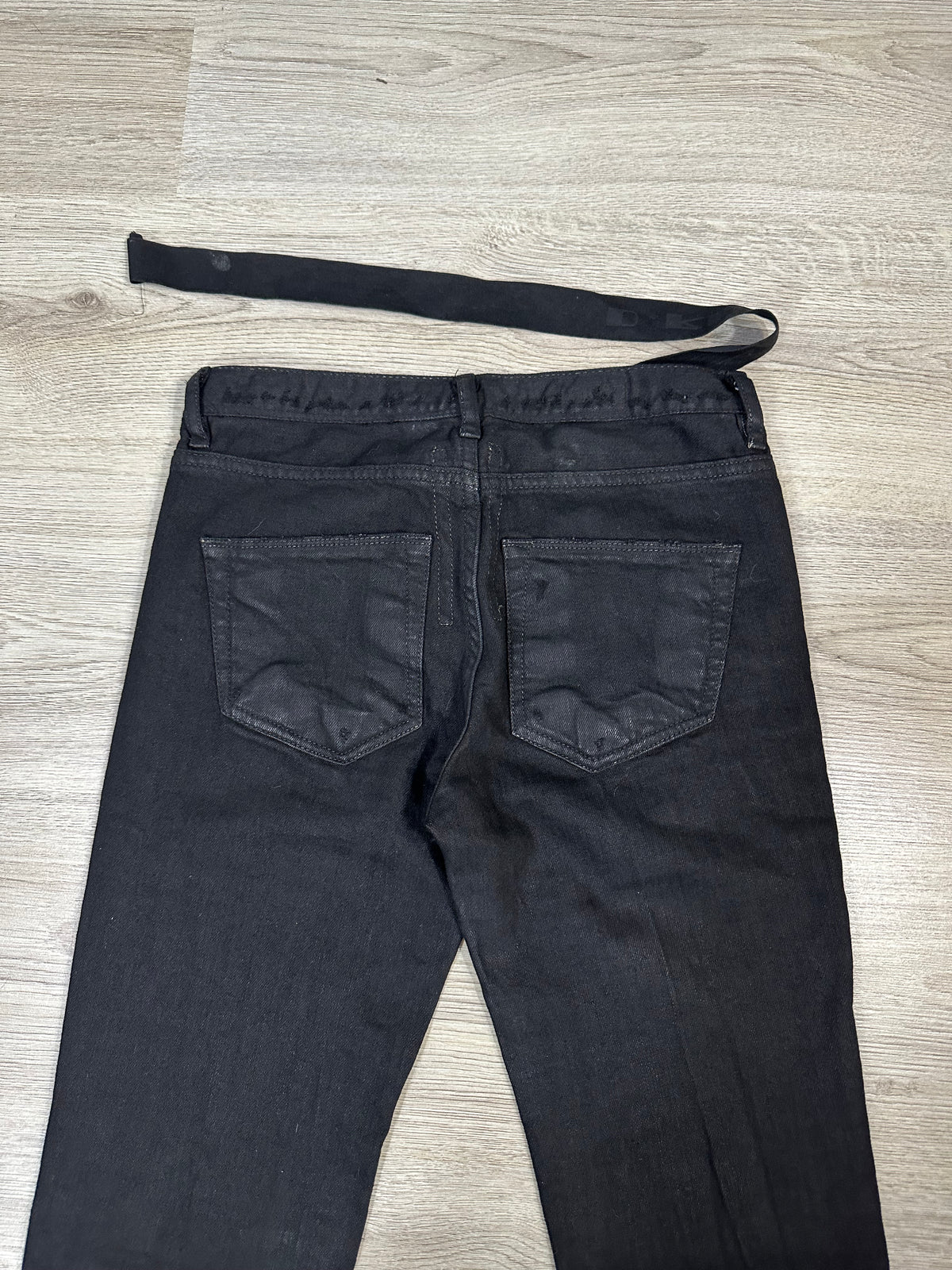 AW08 Rick Owens Black Wax SBB Detroit Cut Denim