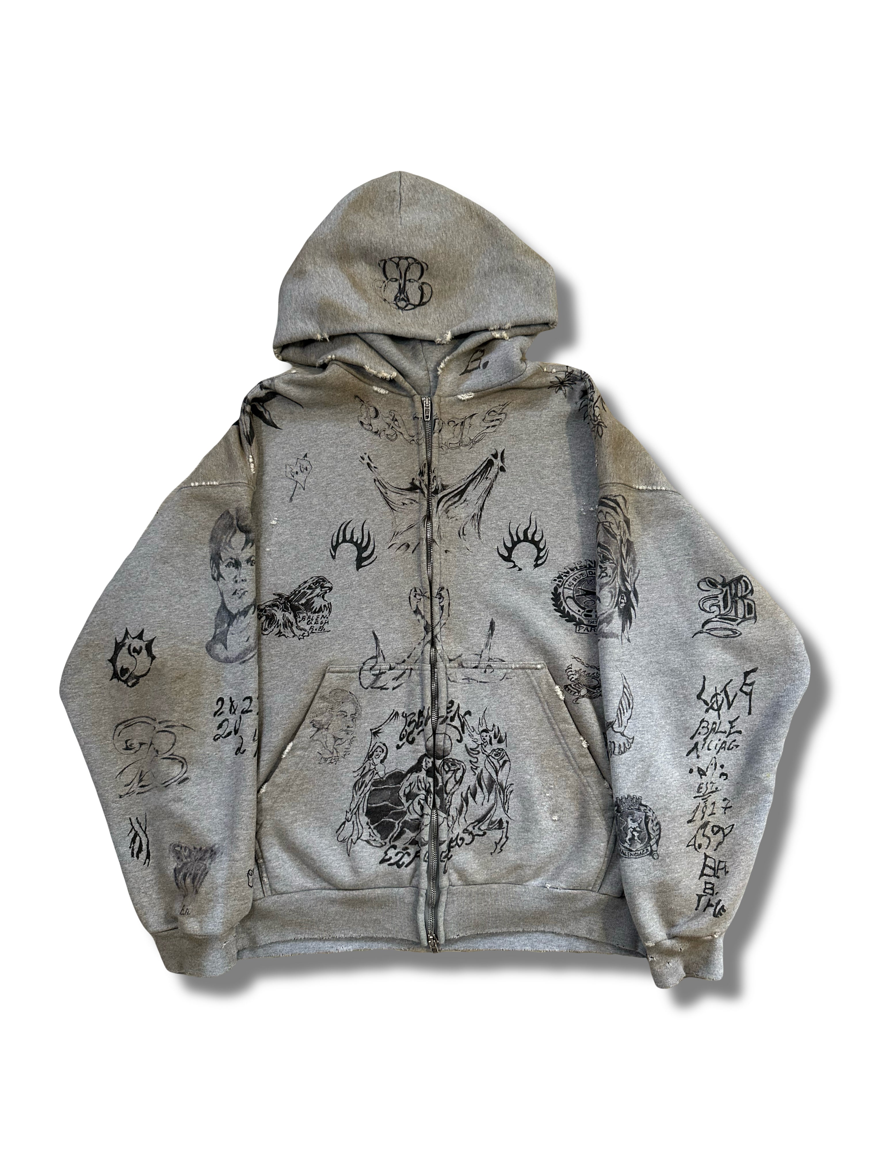 SS24 Balenciaga Tattoo Hoodie