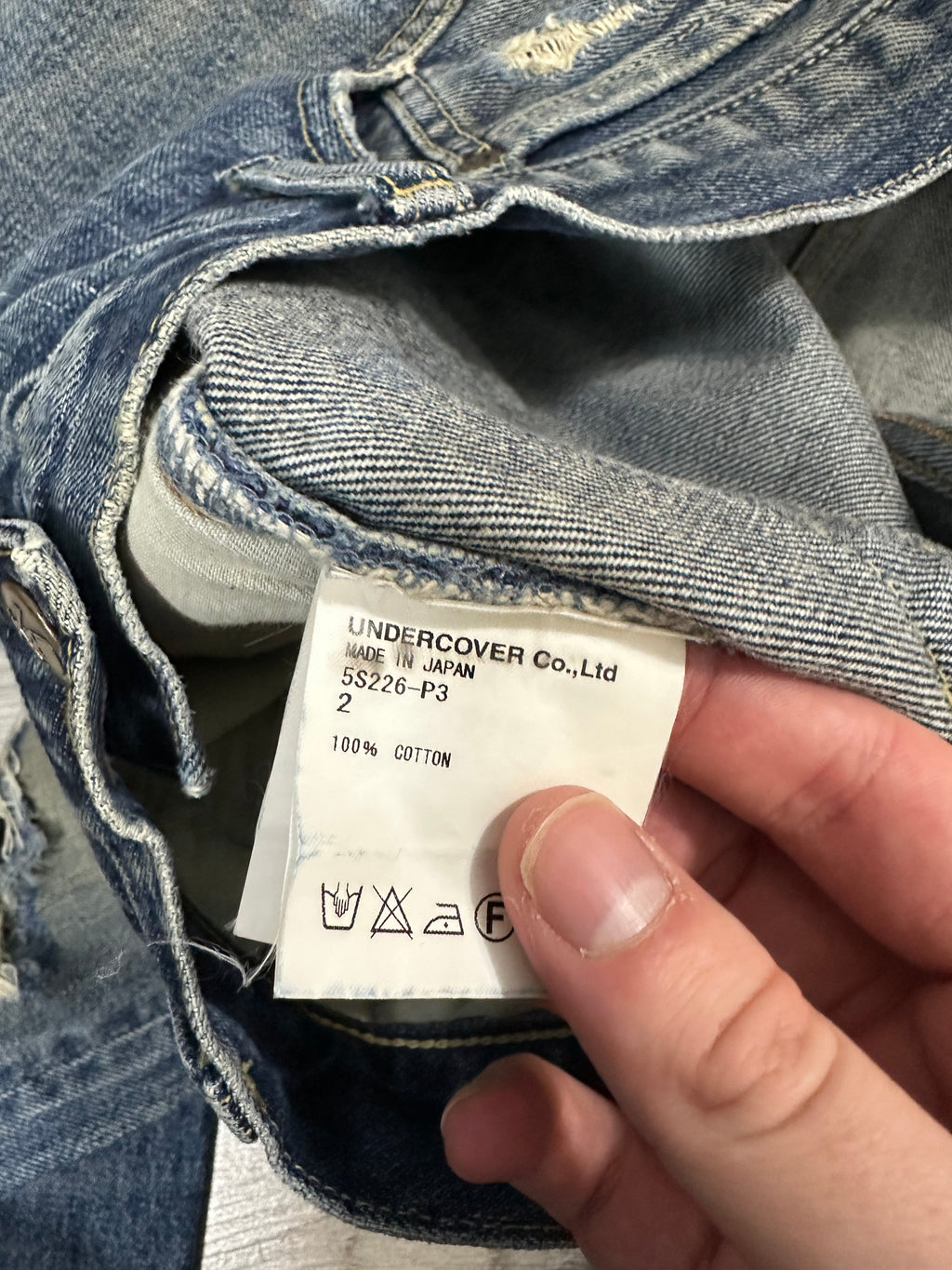 SS05 Undercover ‘60’ Slash denim