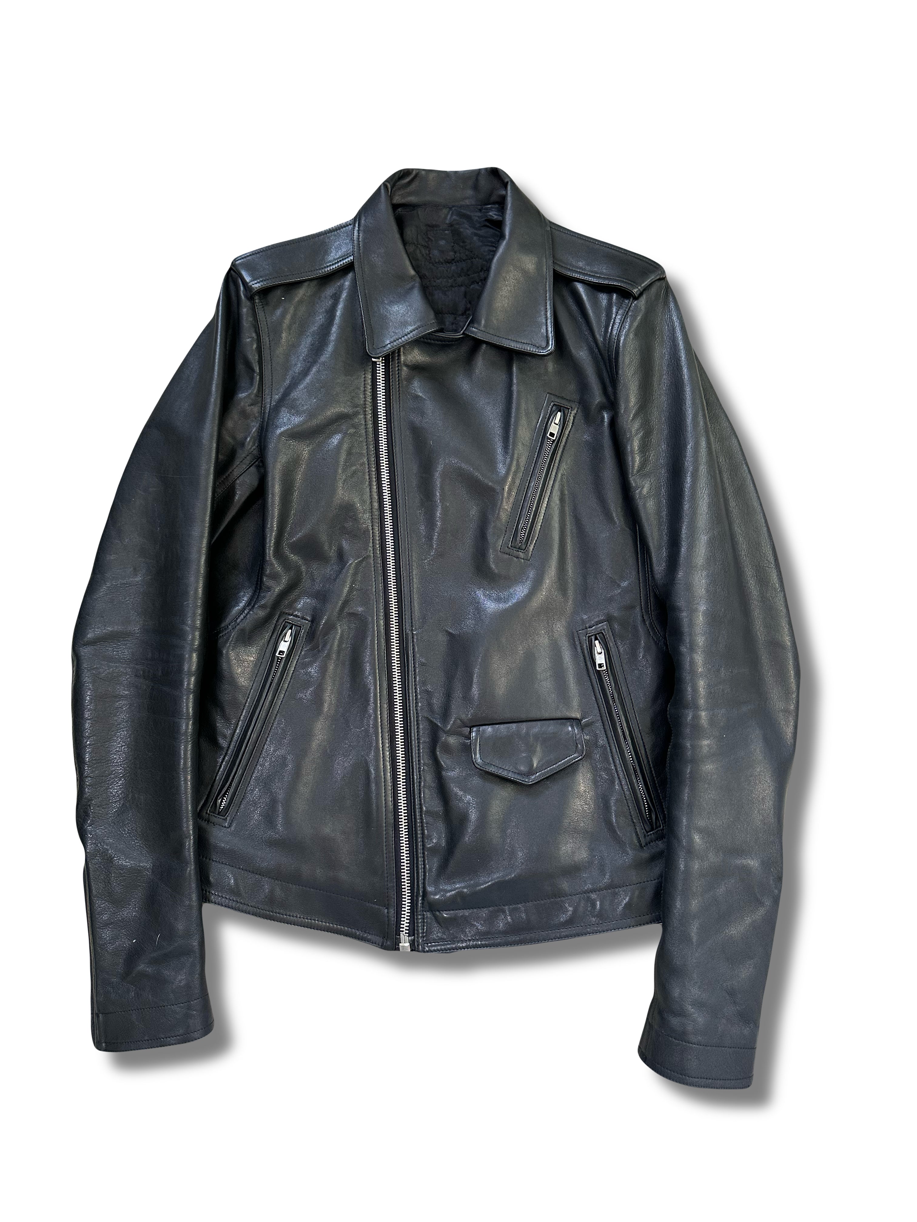 SS17 Rick Owens Stooges LCW Calf Leather Biker Jacket