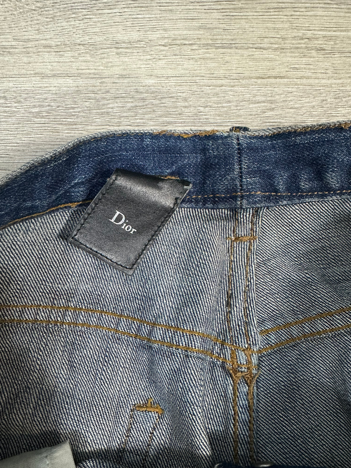 AW03 Dior Homme Luster Waxed Clawmark denim