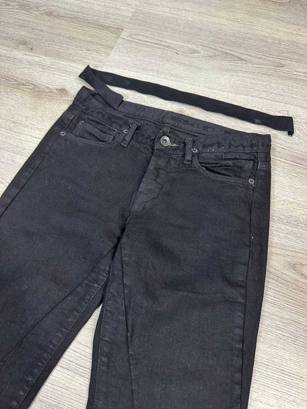 AW08 Rick Owens Black Wax SBB Detroit Cut Denim