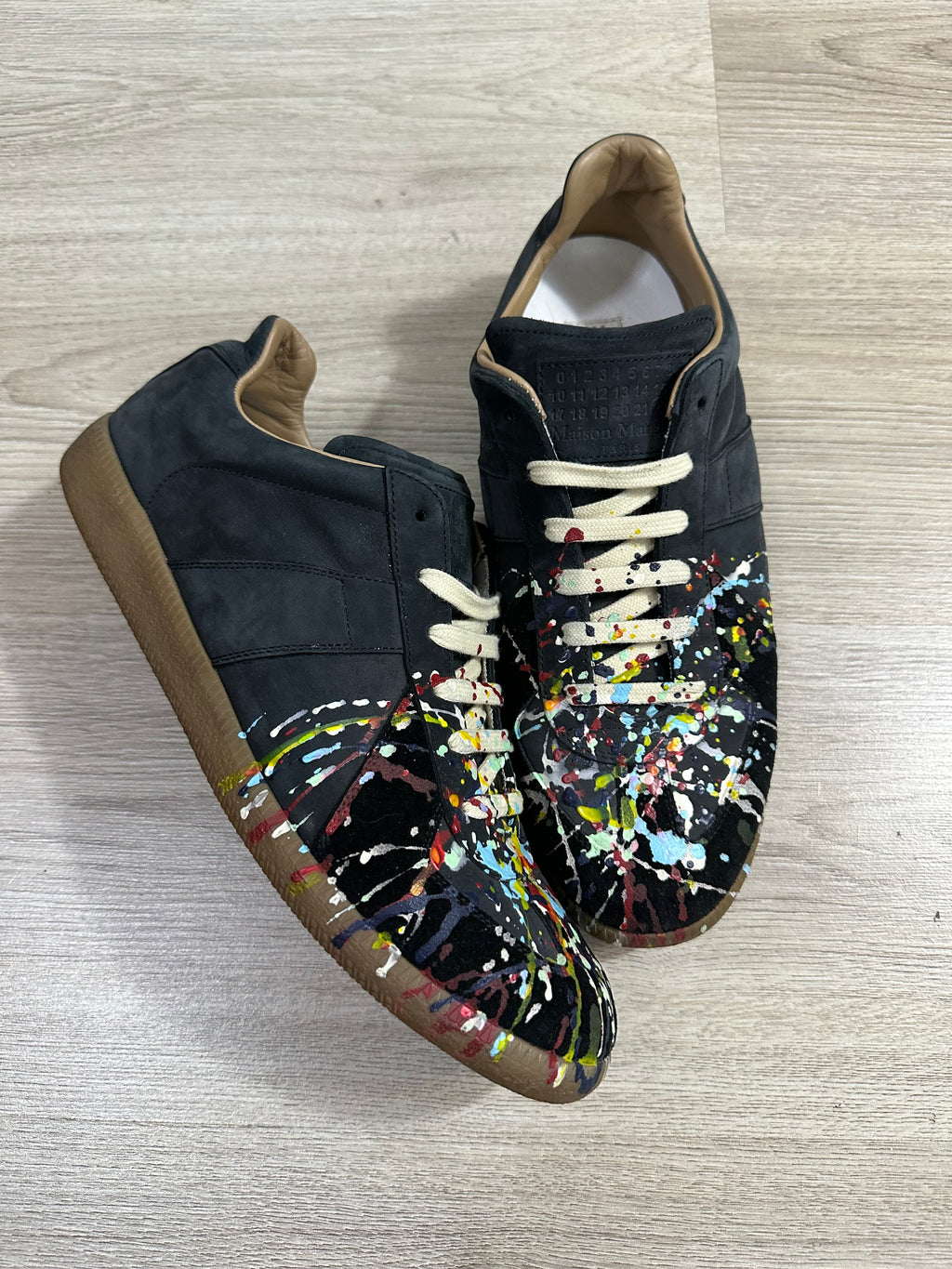 Maison Martin Margiela Black Paint Splattered Gats