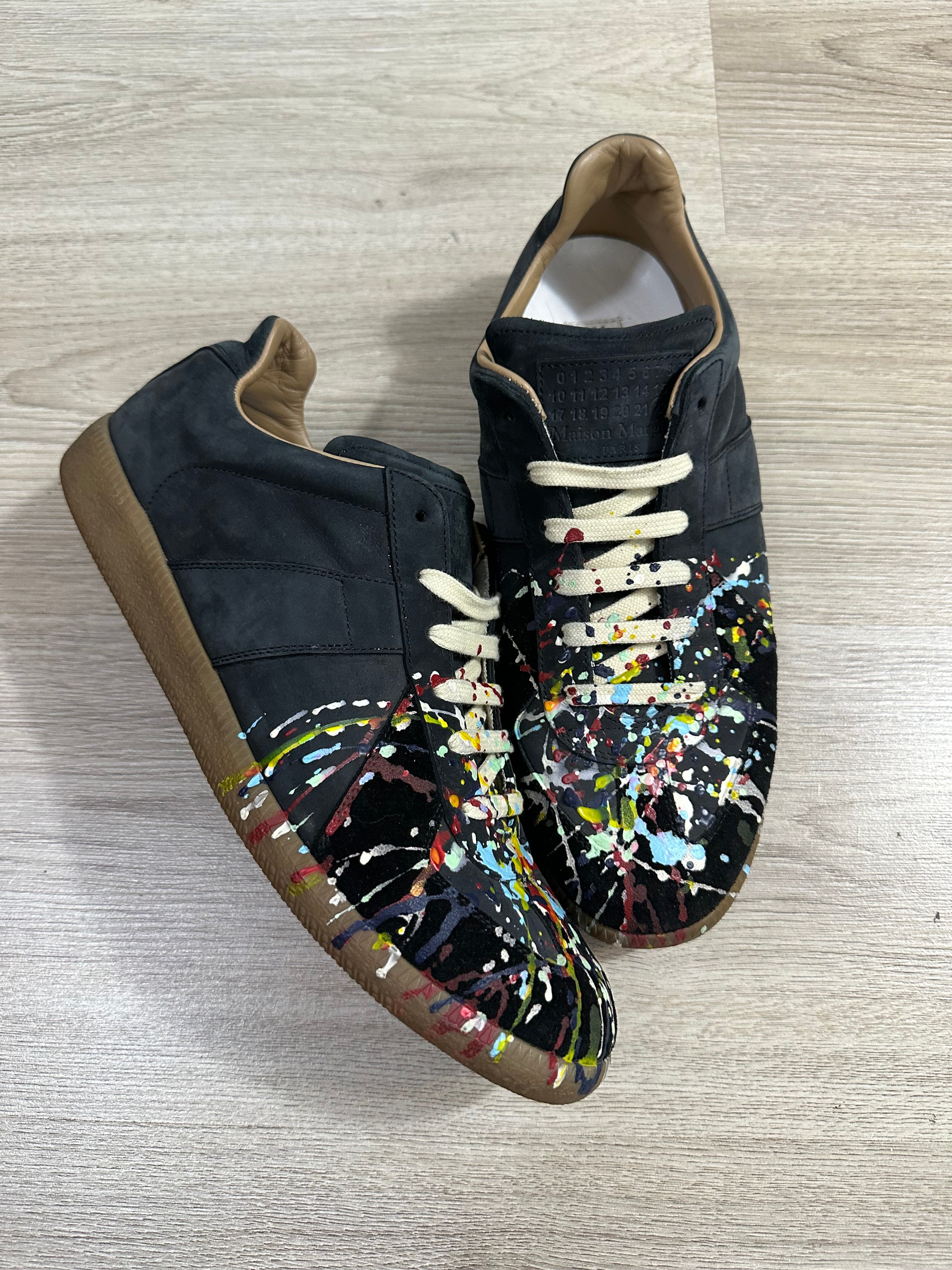 Maison Martin Margiela Black Paint Splattered Gats
