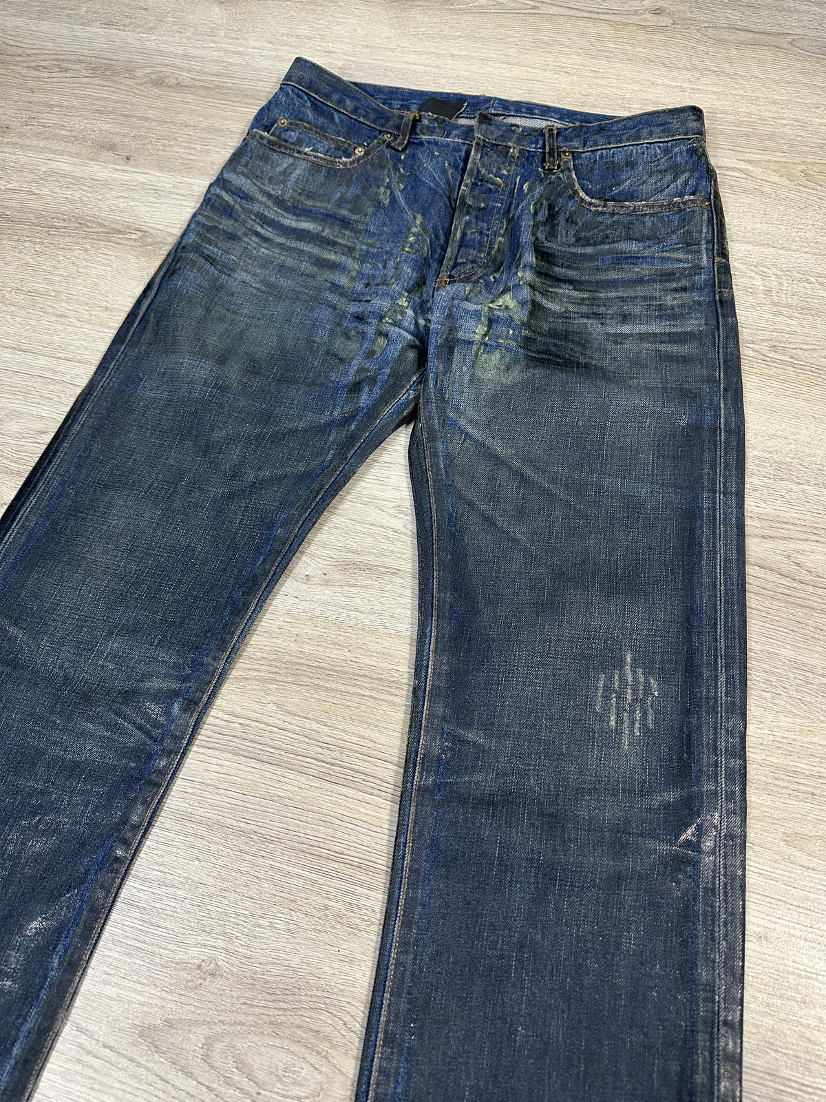 AW03 Dior Homme Luster Waxed Clawmark denim