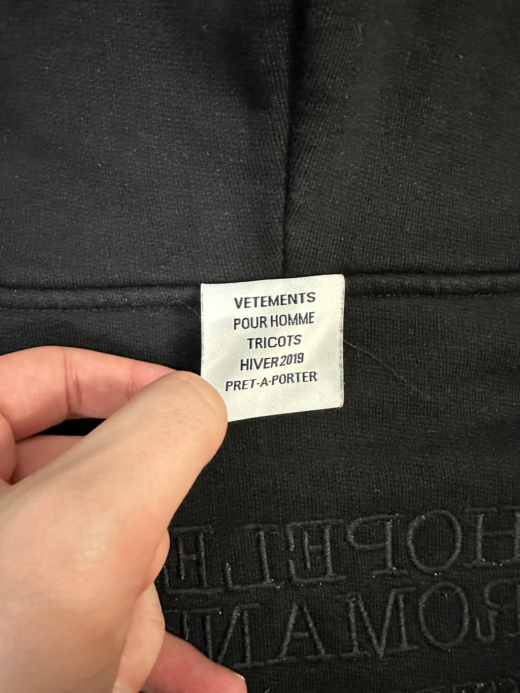 AW19 Vetements Reversible ‘F*ck’ hoodie