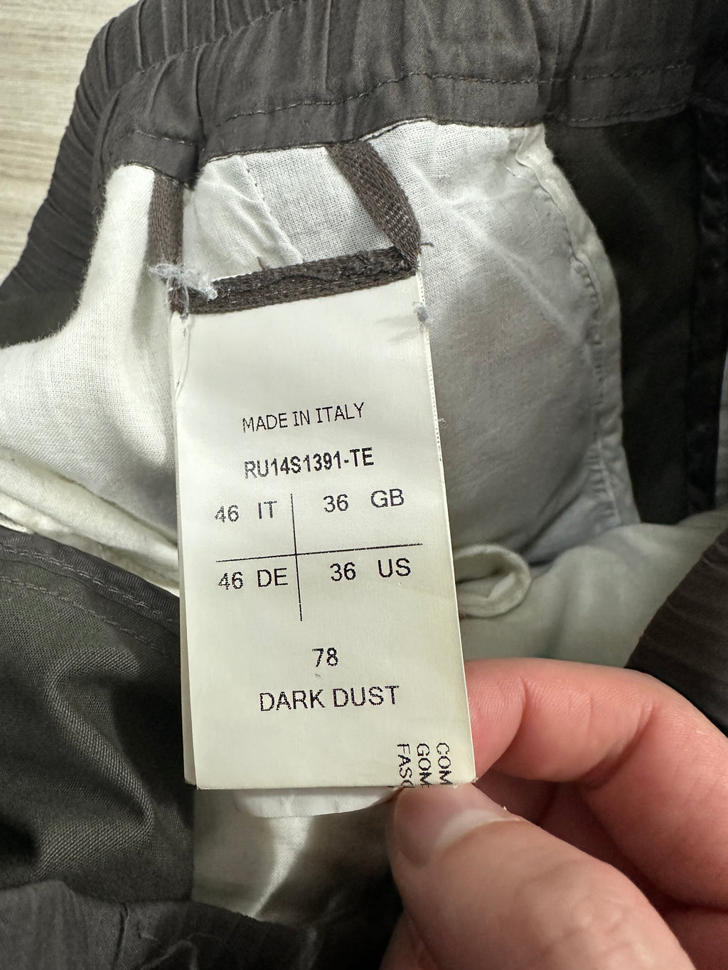 Rick Owens SS14 Pod Shorts Dark Dust