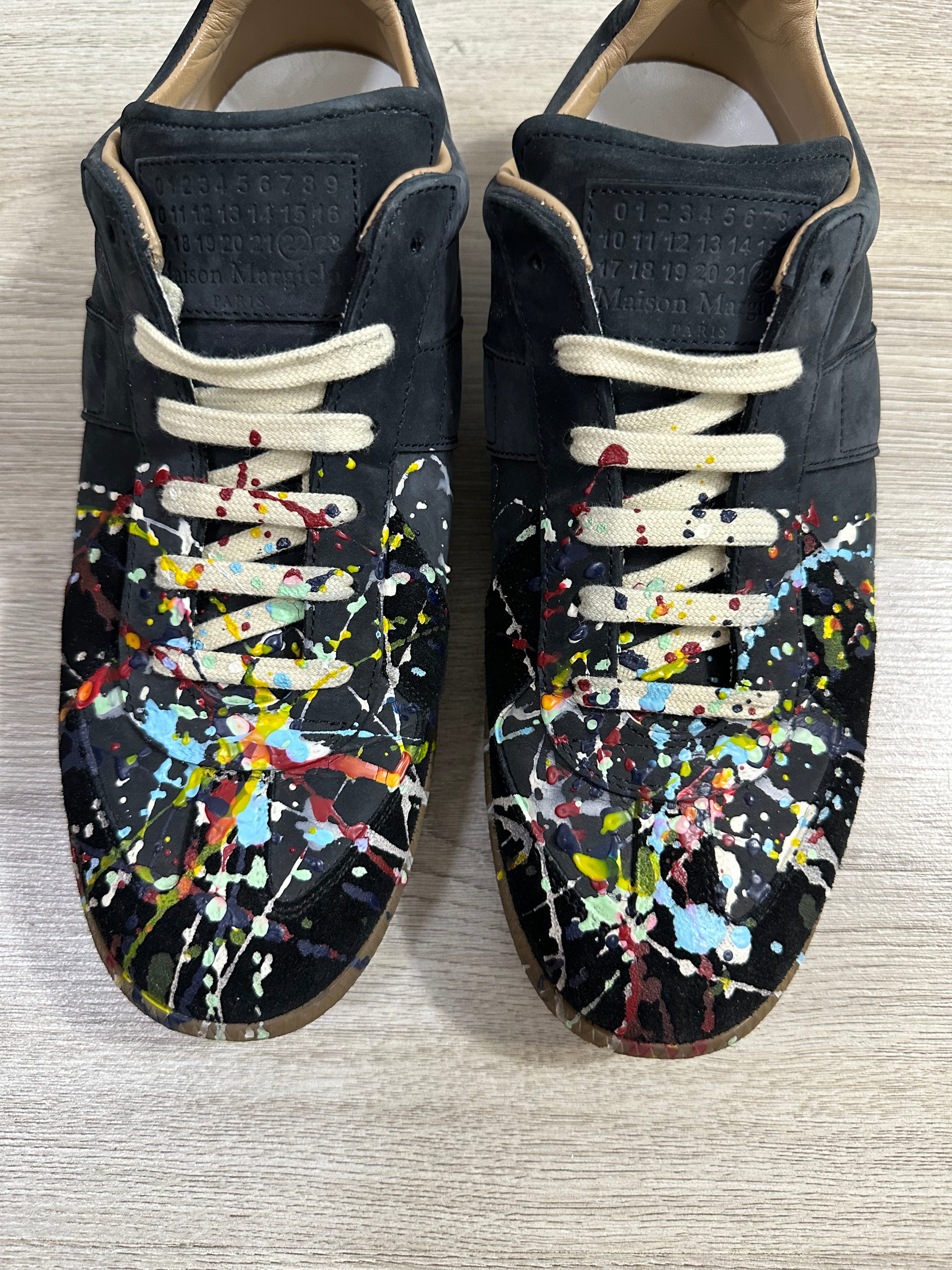 Maison Martin Margiela Black Paint Splattered Gats