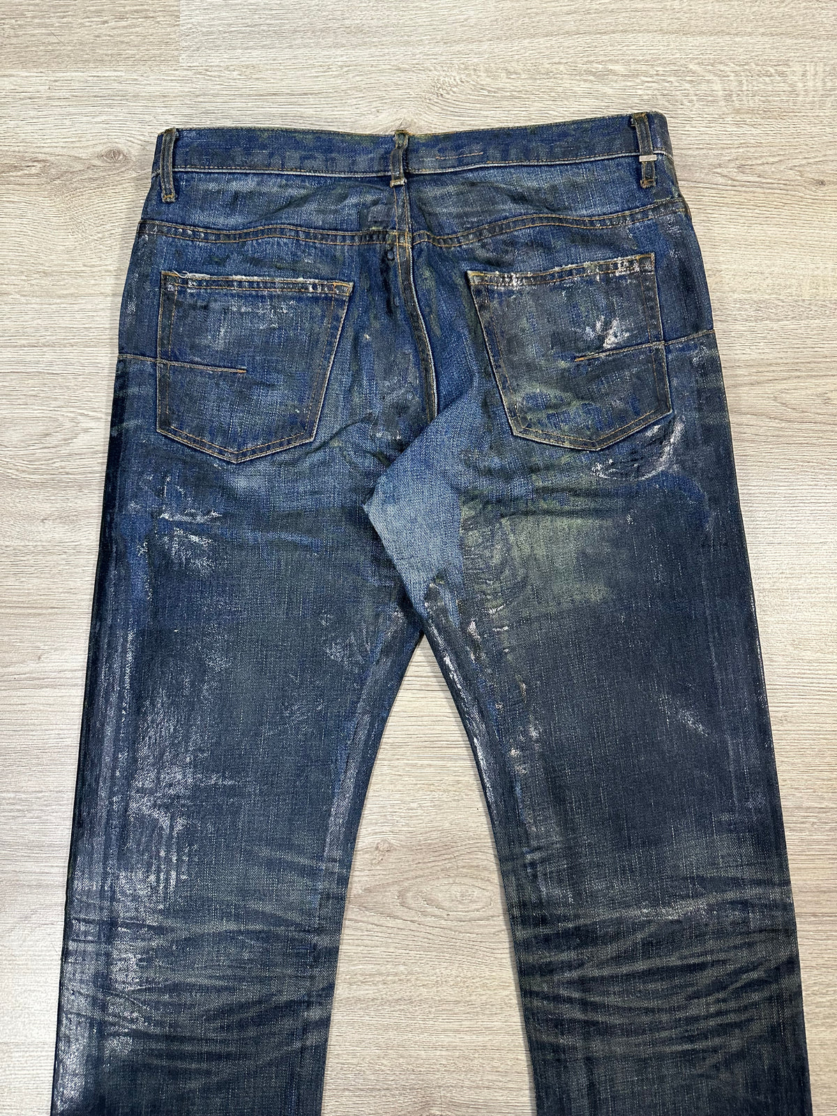 AW03 Dior Homme Luster Waxed Clawmark denim