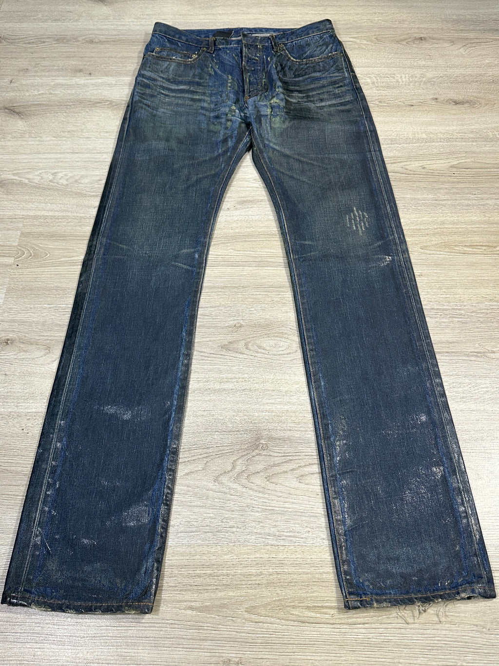 AW03 Dior Homme Luster Waxed Clawmark denim