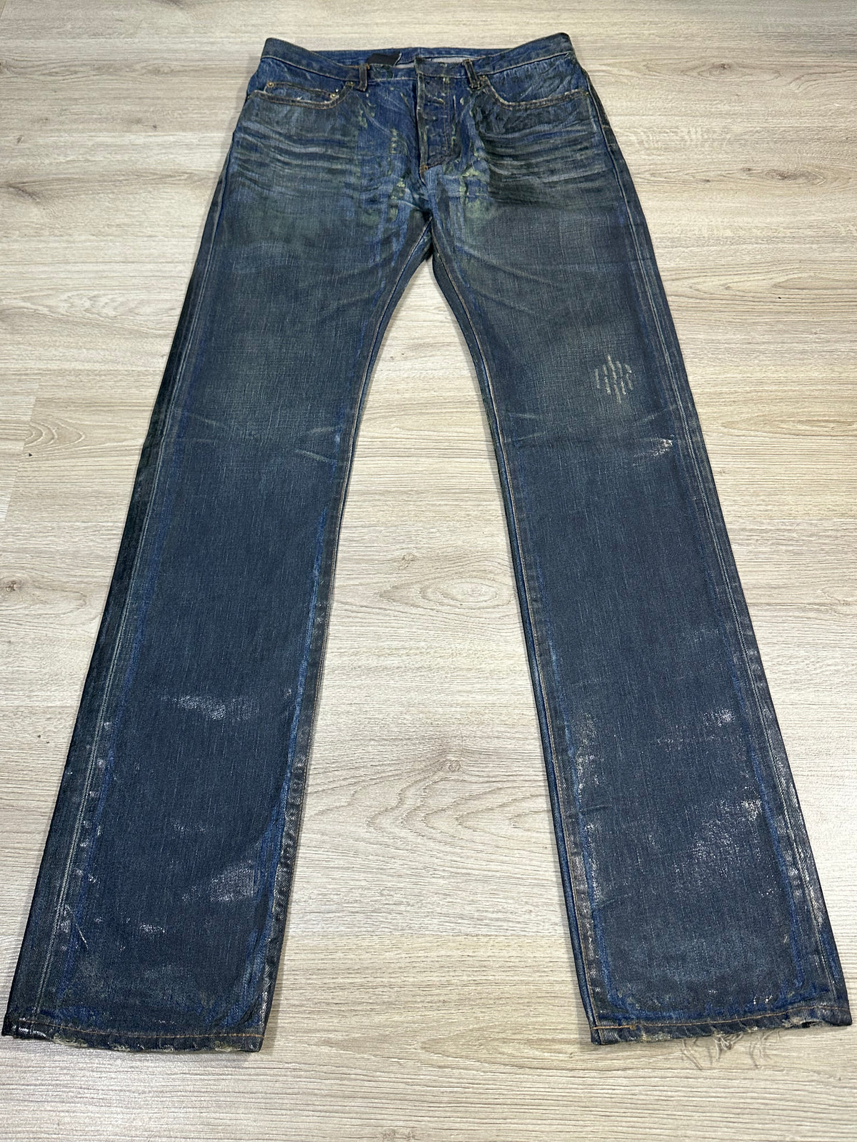 AW03 Dior Homme Luster Waxed Clawmark denim