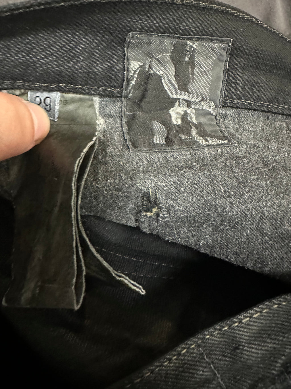 AW09 Rick Owens Black Wax Spiral Cut Denim