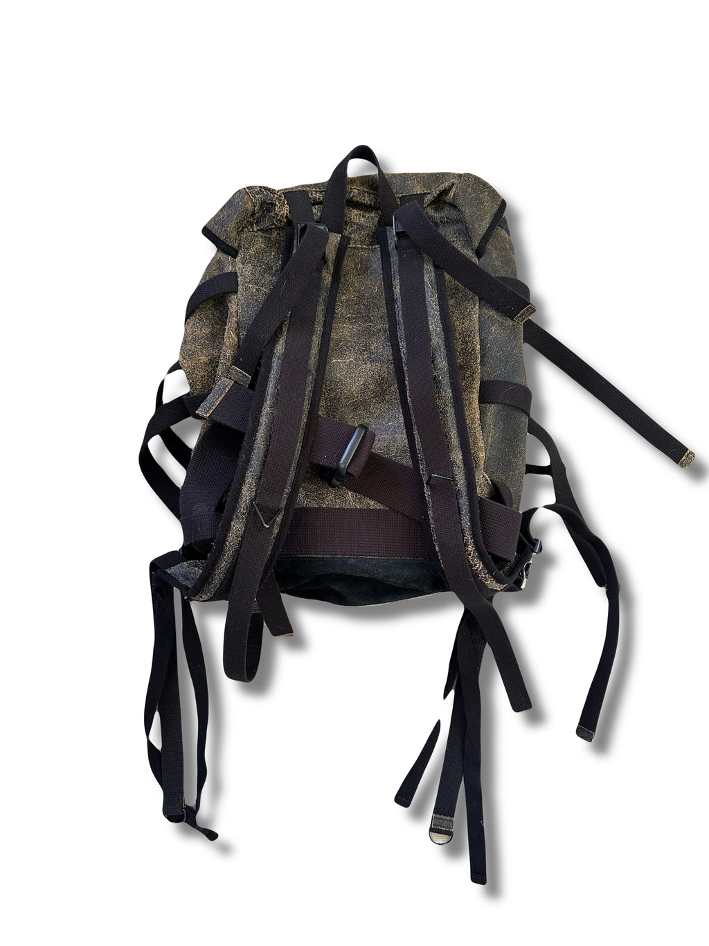 AW13 Mihara Yasuhiro Cracked Leather Backpack - Brown