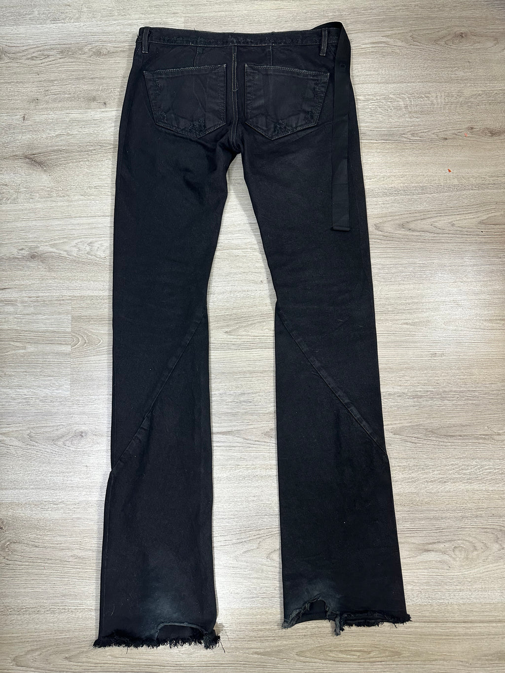 AW09 Rick Owens Black Wax Spiral Cut Denim