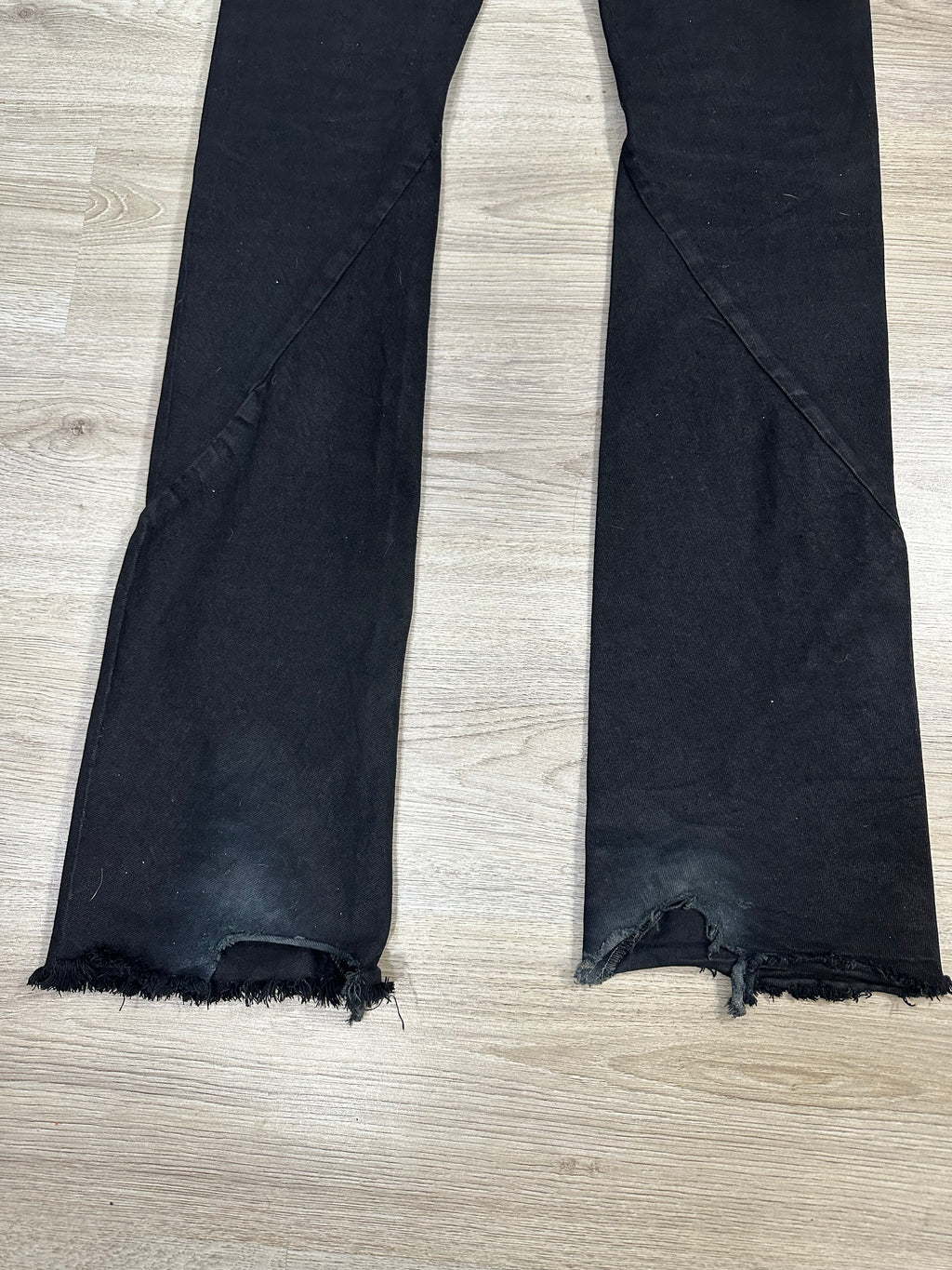 AW09 Rick Owens Black Wax Spiral Cut Denim
