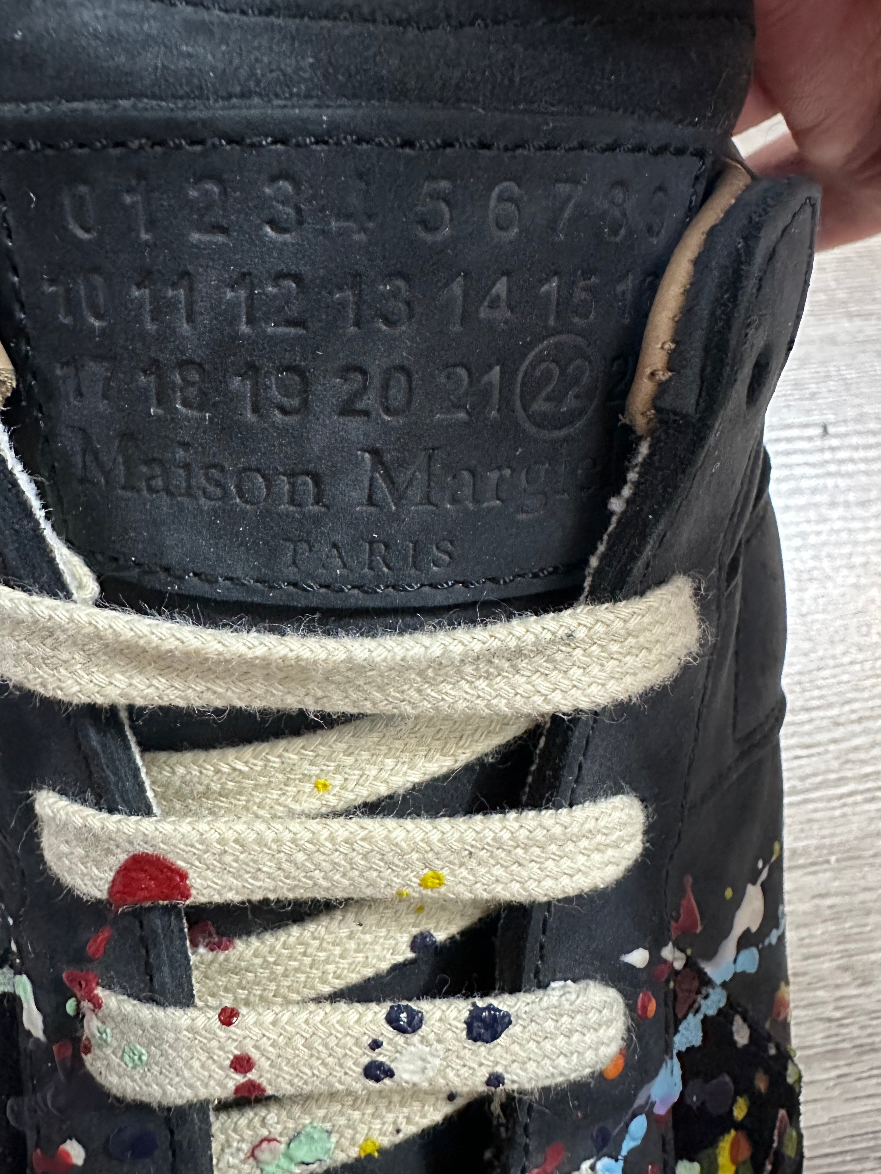 Maison Martin Margiela Black Paint Splattered Gats