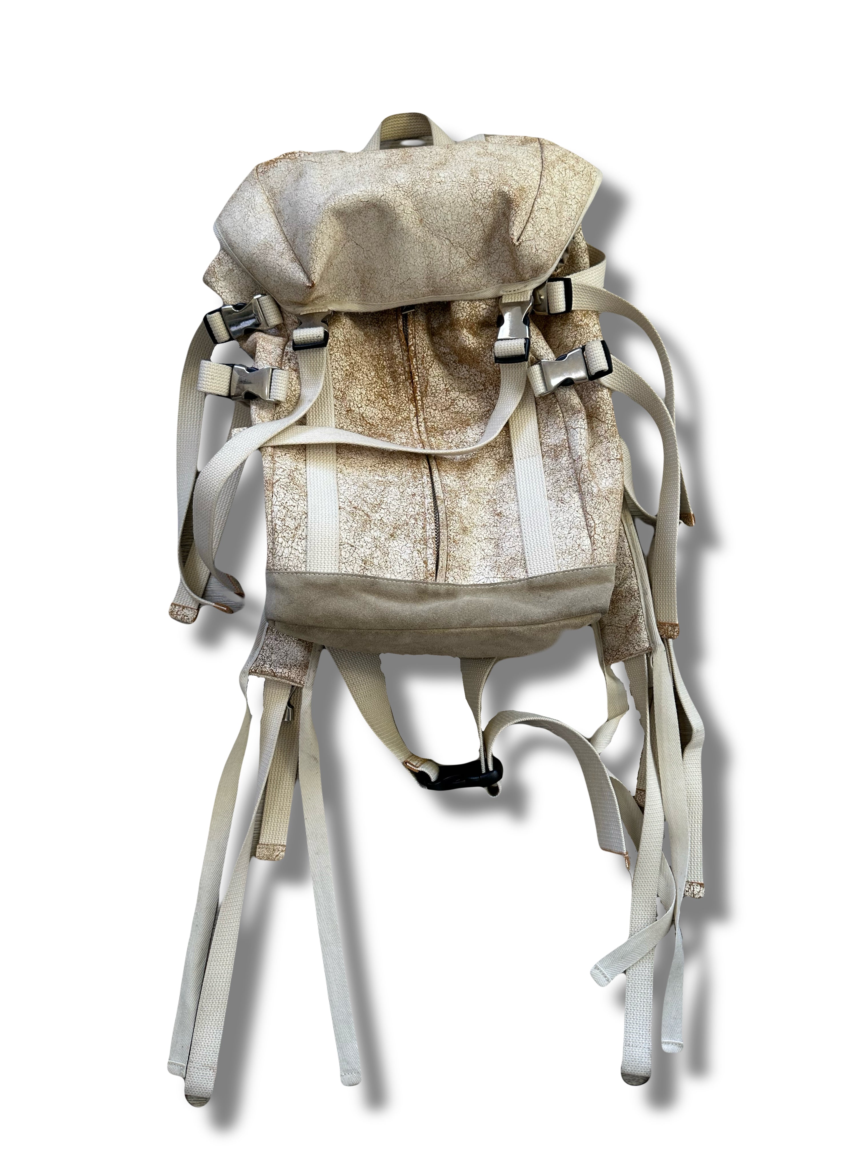 AW13 Mihara Yasuhiro Cracked Leather Backpack
