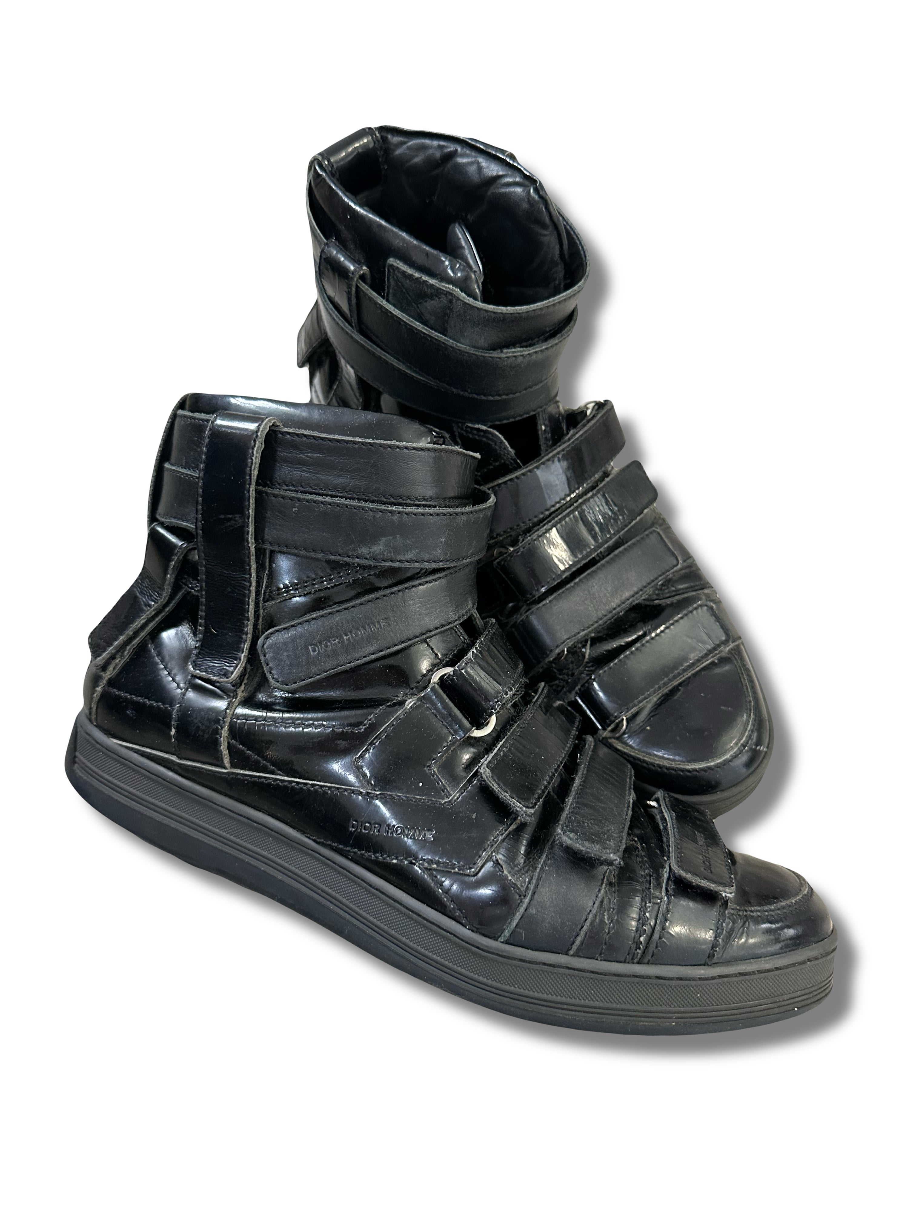 AW08 Dior Homme Lumiere du Nord High Top Bondage Sneakers