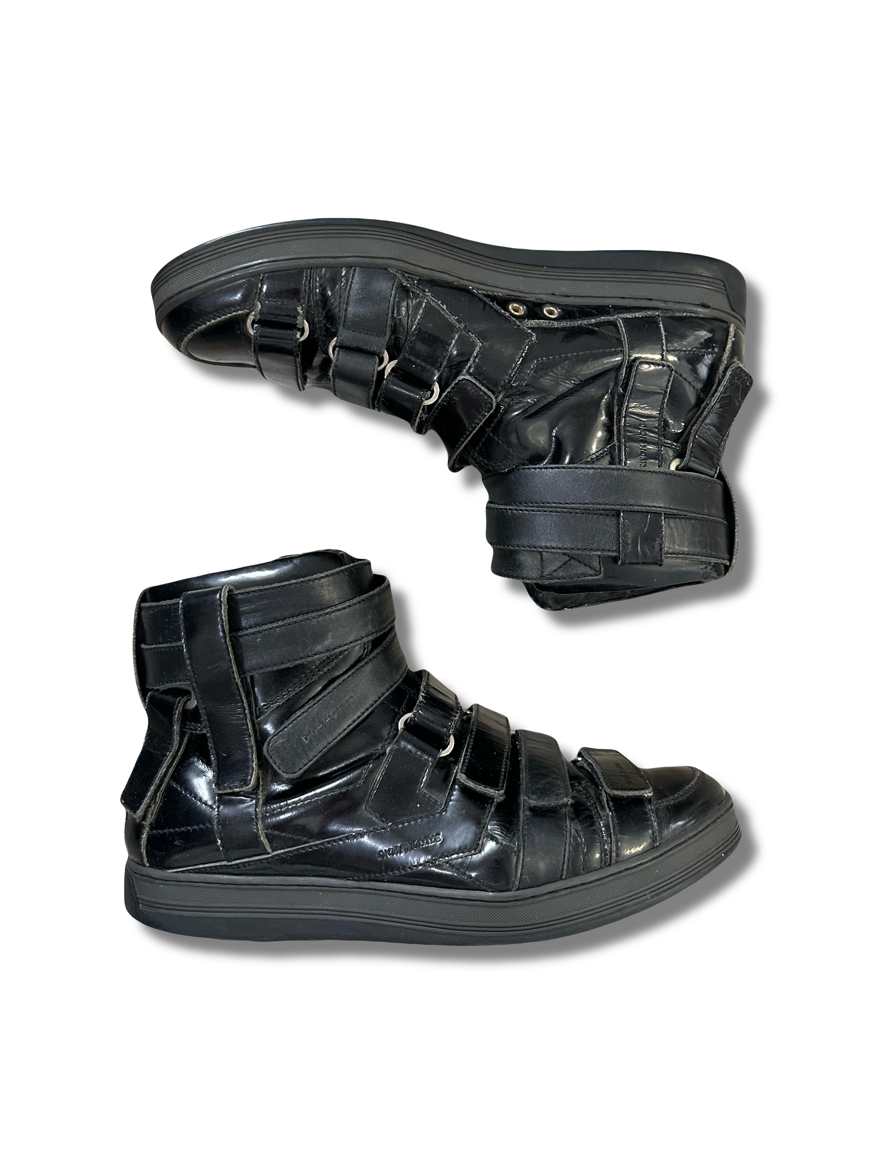 AW08 Dior Homme Lumiere du Nord High Top Bondage Sneakers